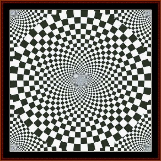 Checkered Circle - Abstract pdf cross stitch pattern