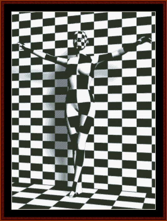 Checkered Woman - Abstract pdf cross stitch pattern