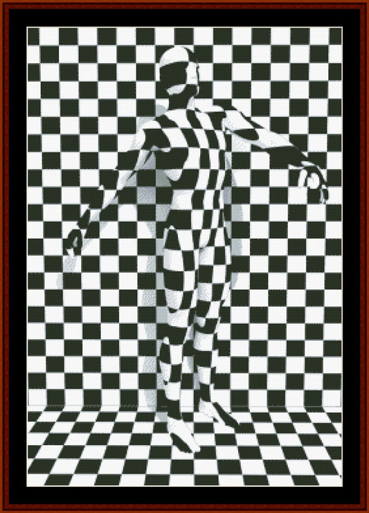 Checkered Man cross stitch pattern