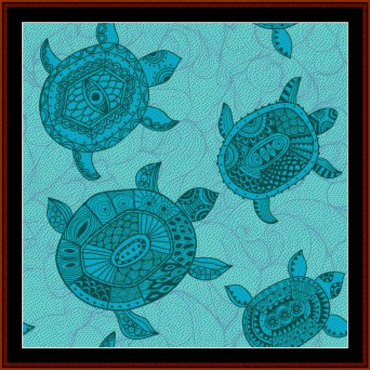 Abstract Turtles cross stitch pattern