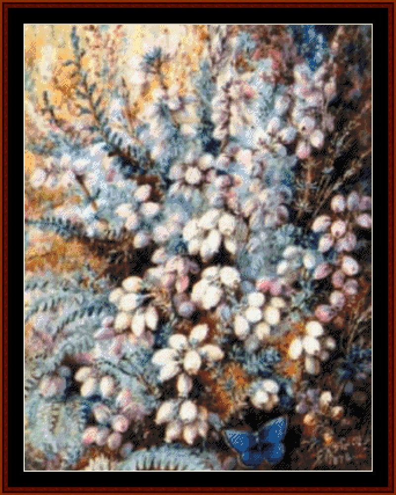 Heather and Butterfly - A.D. Lucas cross stitch pattern
