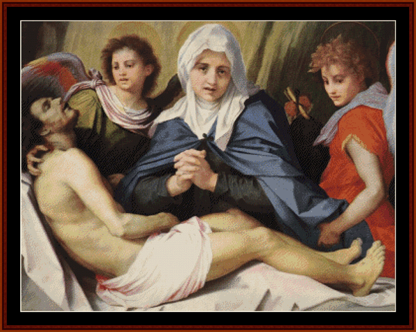 Lamentation of Christ - Andrea Del Sarto pdf cross stitch pattern