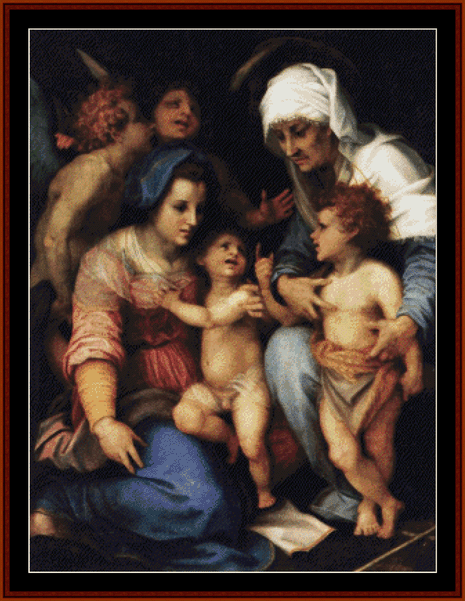 Madonna and Child - Andrea Del Sarto pdf cross stitch pattern