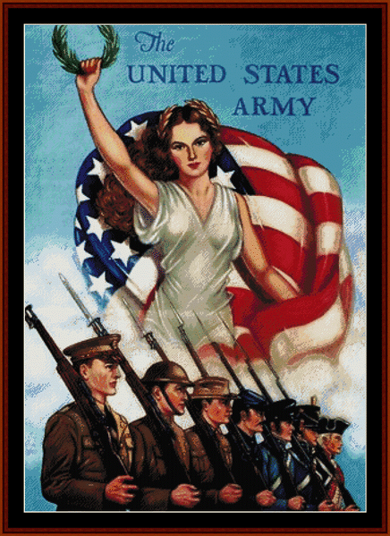 US Army:  Then, Now and Forever - pdf cross stitch pattern