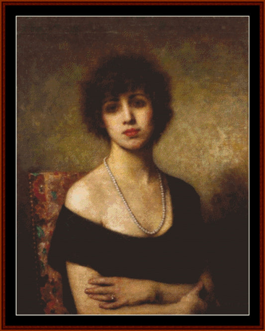Girl with Pearl Necklace - Alexei Harlamoff cross stitch pattern