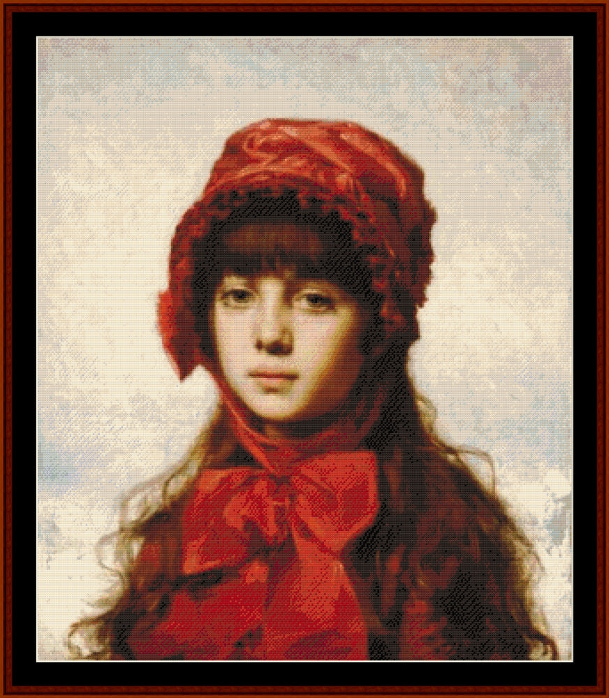 The Red Bonnet - Alexei Harlamoff cross stitch pattern