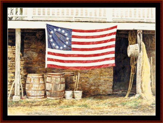 American Flag - Americana cross stitch pattern