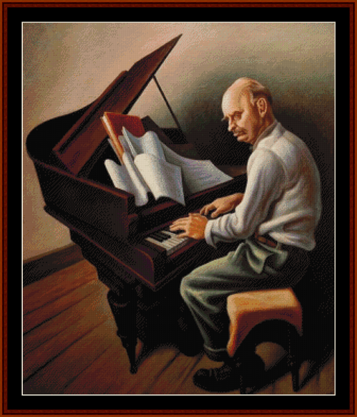 The Pianist- Americana pdf cross stitch pattern