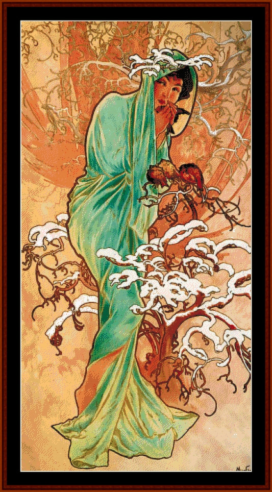 Winter 1896 - Alphonse Mucha cross stitch pattern