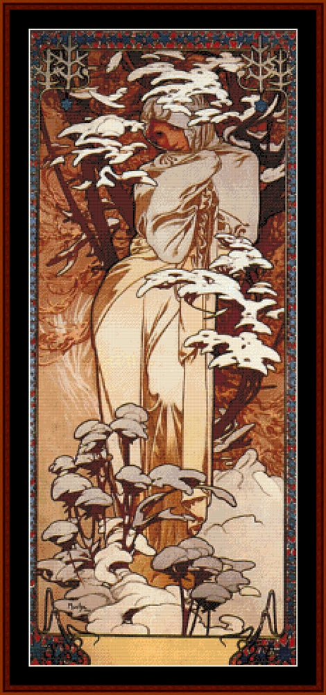 Winter 1897 - Alphonse Mucha cross stitch pattern