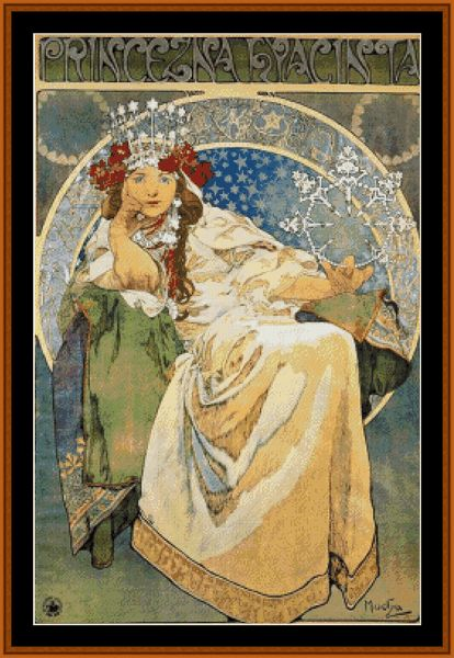 Princess Hyacinth, 1911 - Alphonse Mucha cross stitch pattern