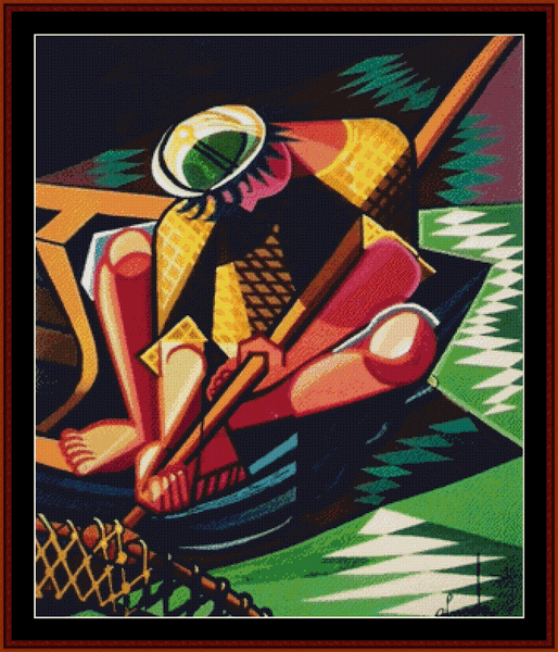 Fisherman Tapestry - Almada Negreiros cross stitch pattern