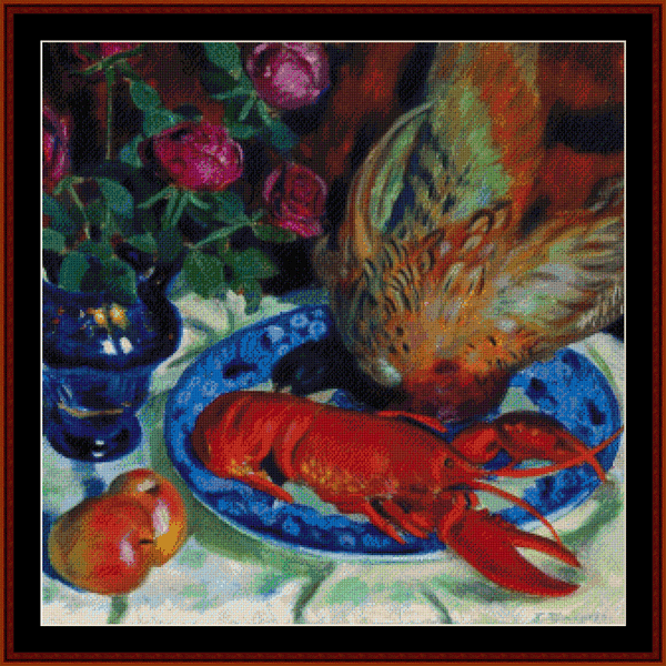 Still Life with Pheasant - Boris Kustodiev cross stitch pattern