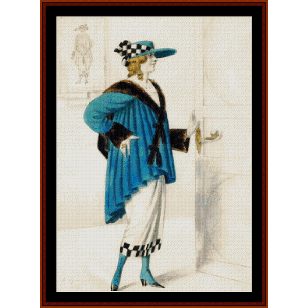 Female Costume, 1923 - Boris Kustodiev cross stitch pattern
