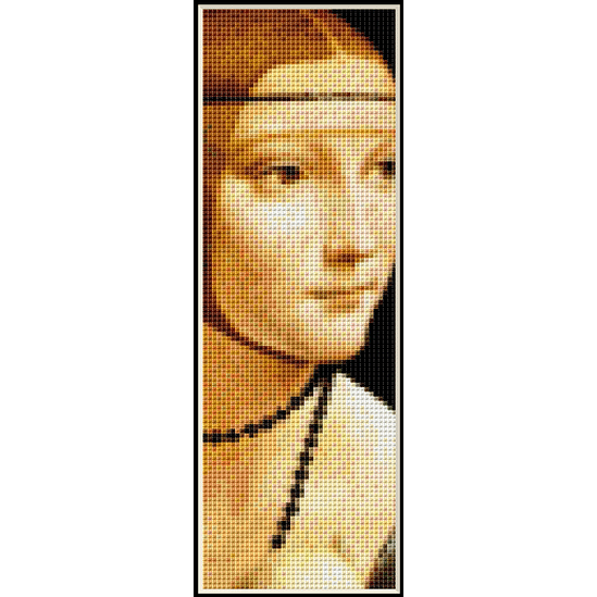 Lady with an Ermine Bookmark cross stitch pattern