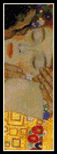 The Kiss Bookmark - Klimt pdf cross stitch pattern