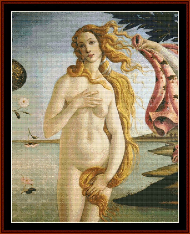 La Naissance de Venus II - Botticelli cross stitch pattern