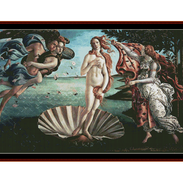 Birth of Venus - Botticelli pdf cross stitch pattern