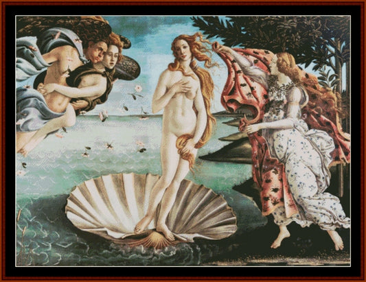 Birth of Venus - Botticelli pdf cross stitch pattern