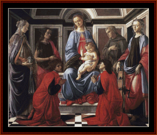 Madonna & Child with Six Saints - Sandro Botticelli cross stitch pattern