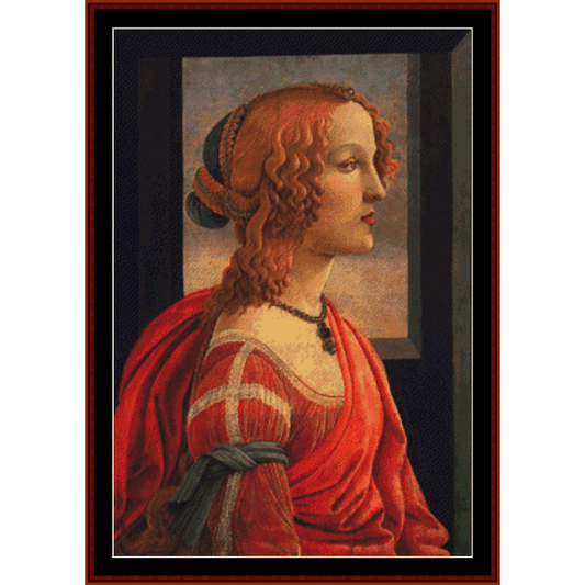 Simonetta - Sandro Botticelli cross stitch pattern