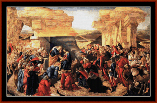 Adoration of the Magi, 1500 - Botticelli pdf cross stitch pattern