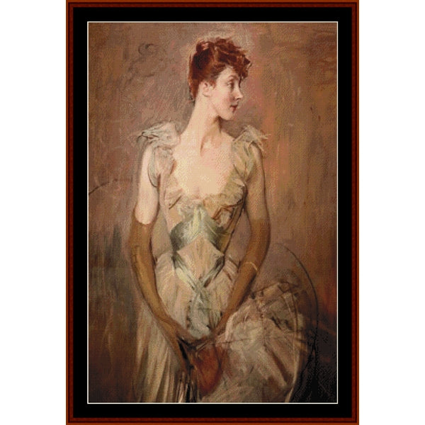 La Contessa di Leusse by Giovanni Boldini pdf counted cross stitch pattern
