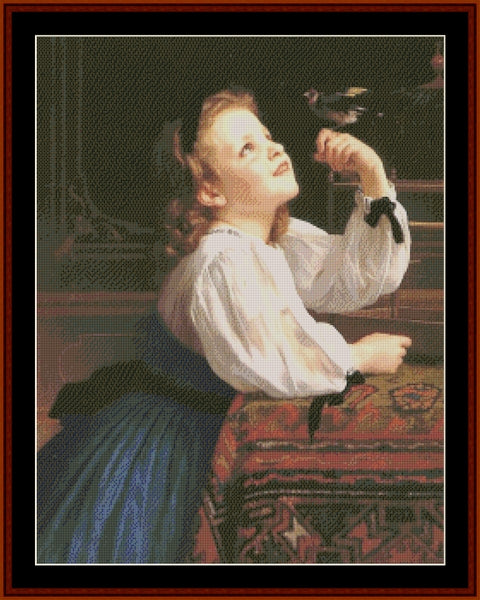 Dear Bird - William Bouguereau pdf cross stitch pattern
