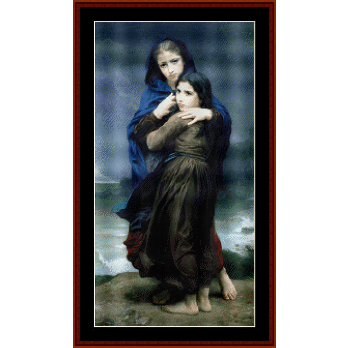 The Storm - William Bouguereau pdf cross stitch pattern