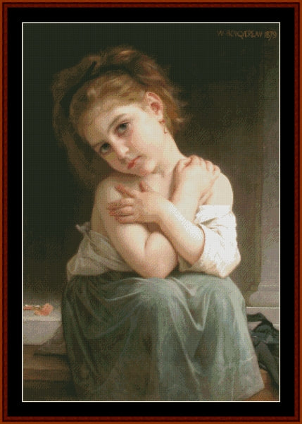 Chilly Girl - William Bouguereau pdf cross stitch pattern