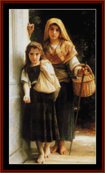 Little Beggars, 1890 - Bouguereau cross stitch pattern