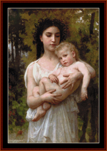 The Younger Brother, 1900 - Bouguereau cross stitch pattern