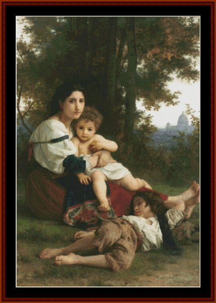 Rest - William Bouguereau pdf cross stitch pattern