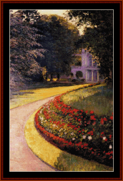 Park at Yerres - Gustave Caillebotte cross stitch pattern