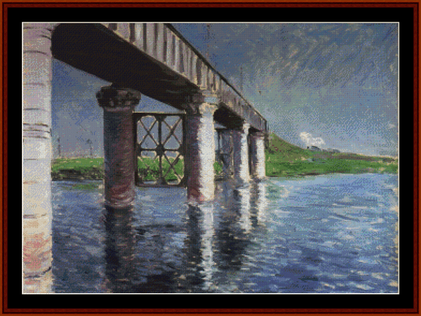 The Bridge at Argenteuil - Gustave Caillebotte cross stitch pattern
