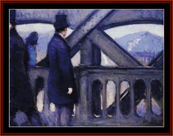 Ponte de Europe Study - Gustave Caillebotte cross stitch pattern