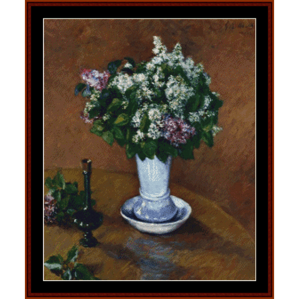 Still Life with Lilacs - Gustave Caillebotte cross stitch pattern