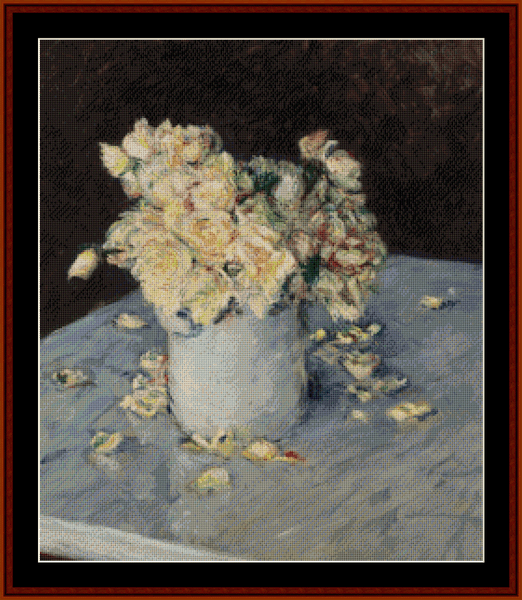 Yellow Roses in a Vase - Gustave Caillebotte cross stitch pattern