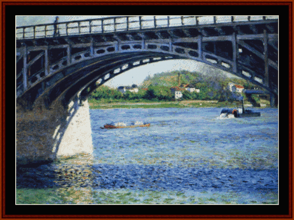 Pont d'Argenteuil - Caillebotte cross stitch pattern