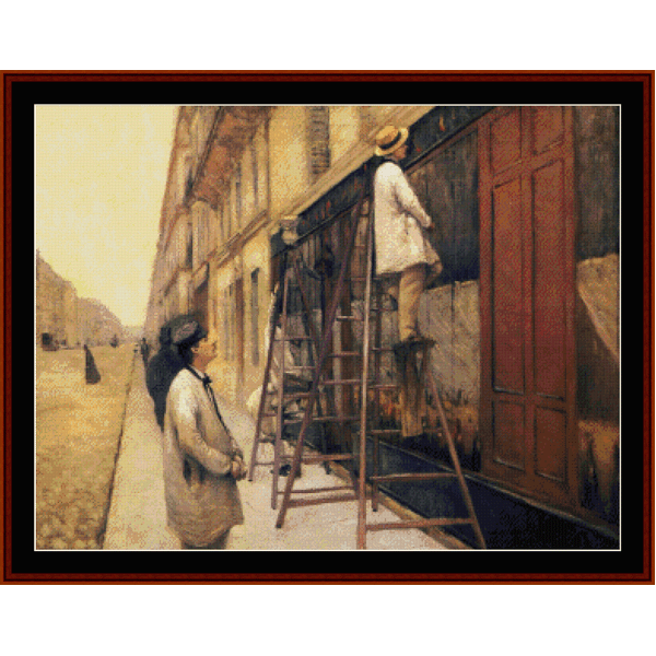 House Painters, 1877 - Caillebotte cross stitch pattern