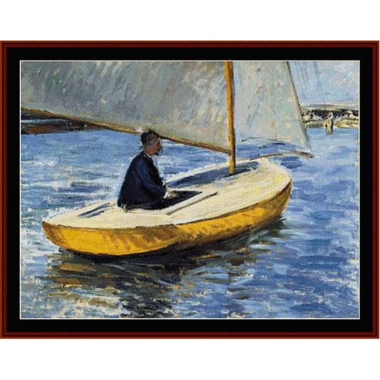 Yellow Boat - Gustave Caillebotte cross stitch pattern