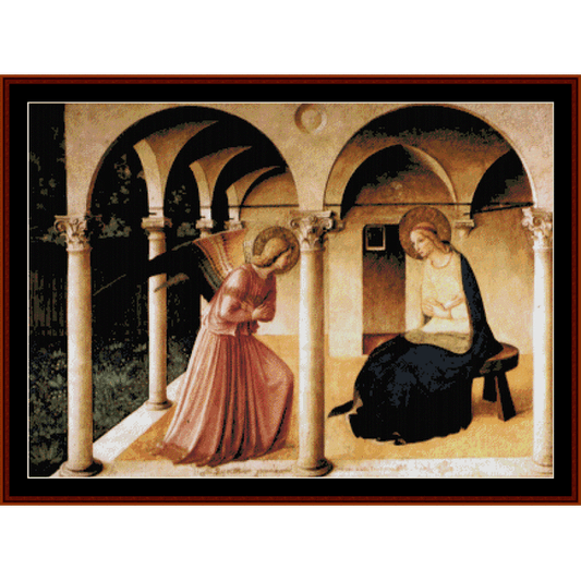 Annunciazione Beato Angelico - Caravaggio cross stitch pattern