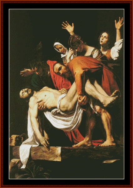 The Entombment of Christ - Caravaggio pdf cross stitch pattern