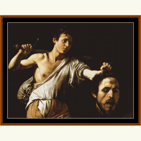 David and Goliath - Caravaggio cross stitch pattern