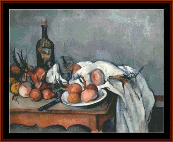 Still Life with Onions - Cezanne cross stitch pattern