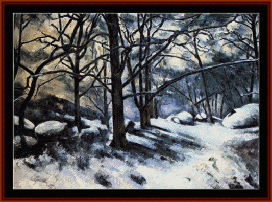 Melting Snow, Fountainbleau - Cezanne cross stitch pattern
