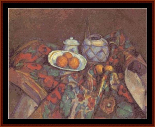 Still Life with Oranges - Cezanne cross stitch pattern