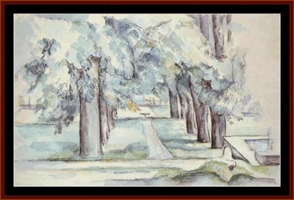 Lane of Chestnut Trees, 1880 - Cezanne cross stitch pattern