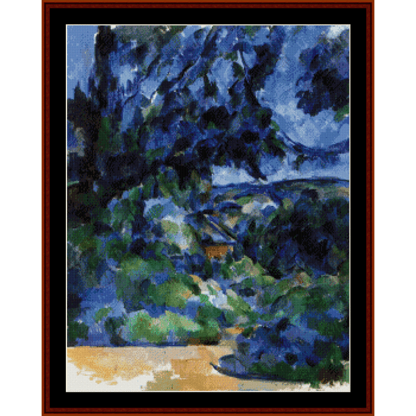 Blue Landscape - Cezanne cross stitch pattern