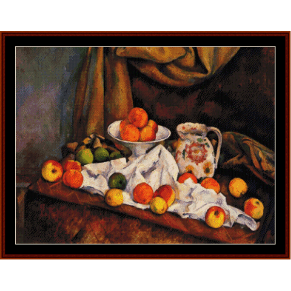 Still Life with Peaches - Cezanne cross stitch pattern